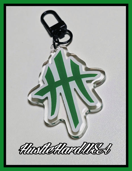 HustleHardUSA 2.5" GREEN Custom Key Chain