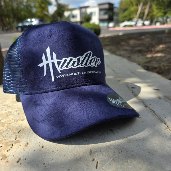 HustleHardUSA "MAR" Custom Blue Suede HUSTLER Cap