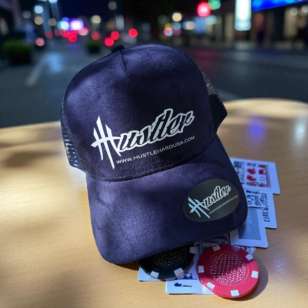 HustleHardUSA "MAR" Custom Blue Suede HUSTLER Cap