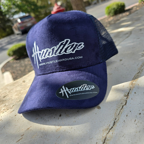 HustleHardUSA "MAR" Custom Blue Suede HUSTLER Cap