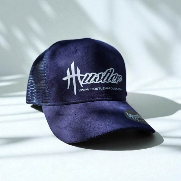 HustleHardUSA "MAR" Custom Blue Suede HUSTLER Cap