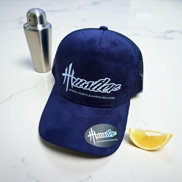 HustleHardUSA "MAR" Custom Blue Suede HUSTLER Cap