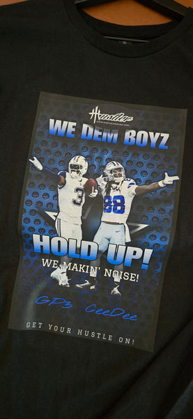 HustleHardUSA "WE DEM BOYZ - HOLD UP!" BLACK Bella+Canvas Tri-blend Tee