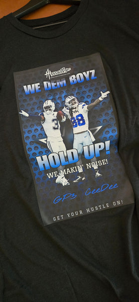 HustleHardUSA "WE DEM BOYZ - HOLD UP!" BLACK Bella+Canvas Tri-blend Tee
