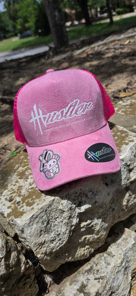 HustleHardUSA Custom "XO" Pink Suede HUSTLER Lid