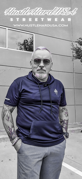 HustleHardUSA SPORT TECH SHORT SLEEVE HOODED SHIRT