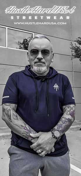 HustleHardUSA SPORT TECH SHORT SLEEVE HOODED SHIRT