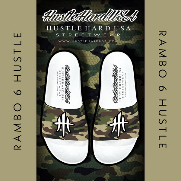 HustleHardUSA "SLIDE HUSTLE" CUSTOM SLIDES (MEN'S PURCHASlNG LINK)