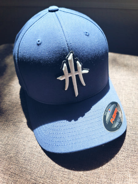 HustleHardUSA Navy Blue Fitted Lid