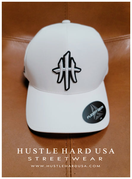 HustleHardUSA Custom Badge on FlexFit Delta