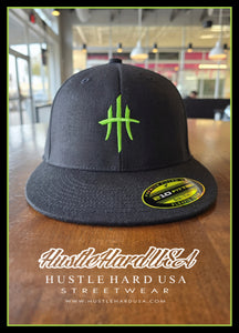 HustleHardUSA Monster Green Custom Embroidered FITTED LID