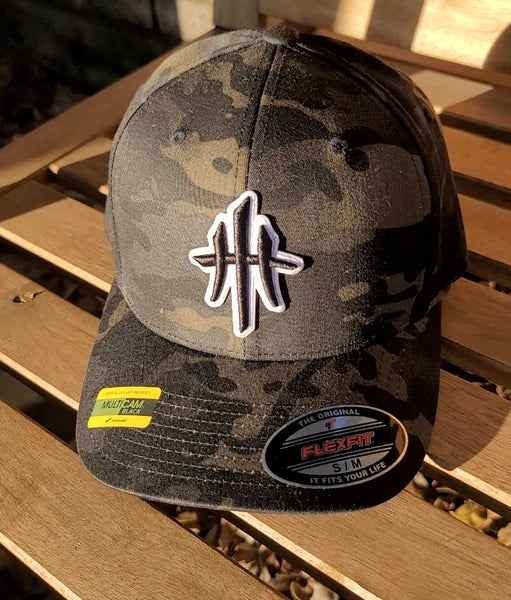 HustleHardUSA CAMO FlexFit Fitted Lid