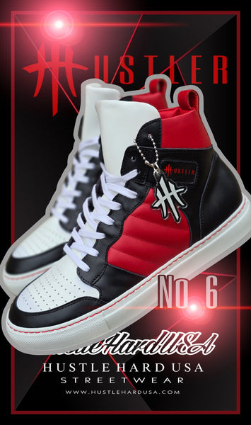 HustleHardUSA "HUSTLER No.6" All Leather Custom High Top Sneaker