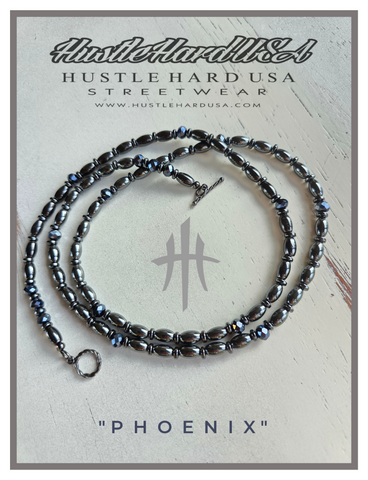 HustleHardUSA "PHOENIX" Custom Beaded Necklace