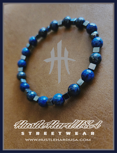 HustleHardUSA "LUNAZUL" Custom Beaded Bracelet