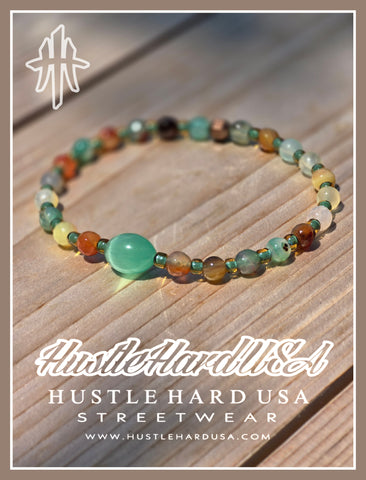 HustleHardUSA "SEA DEW 2" Custom Beaded Bracelet