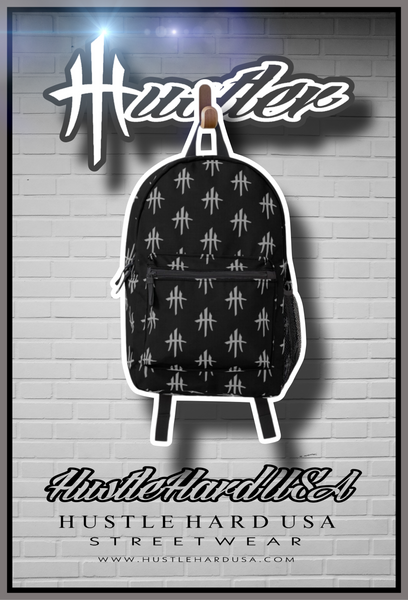 HustleHardUSA BLACK/SILVER HUSTLER BackPack