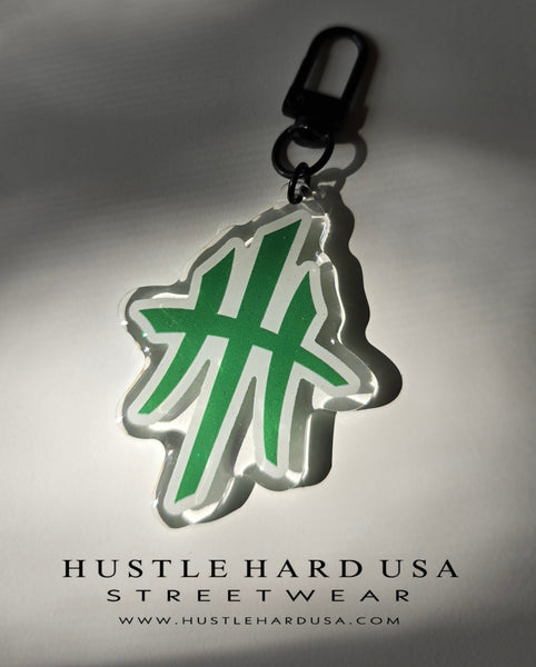 HustleHardUSA 2.5" GREEN Custom Key Chain