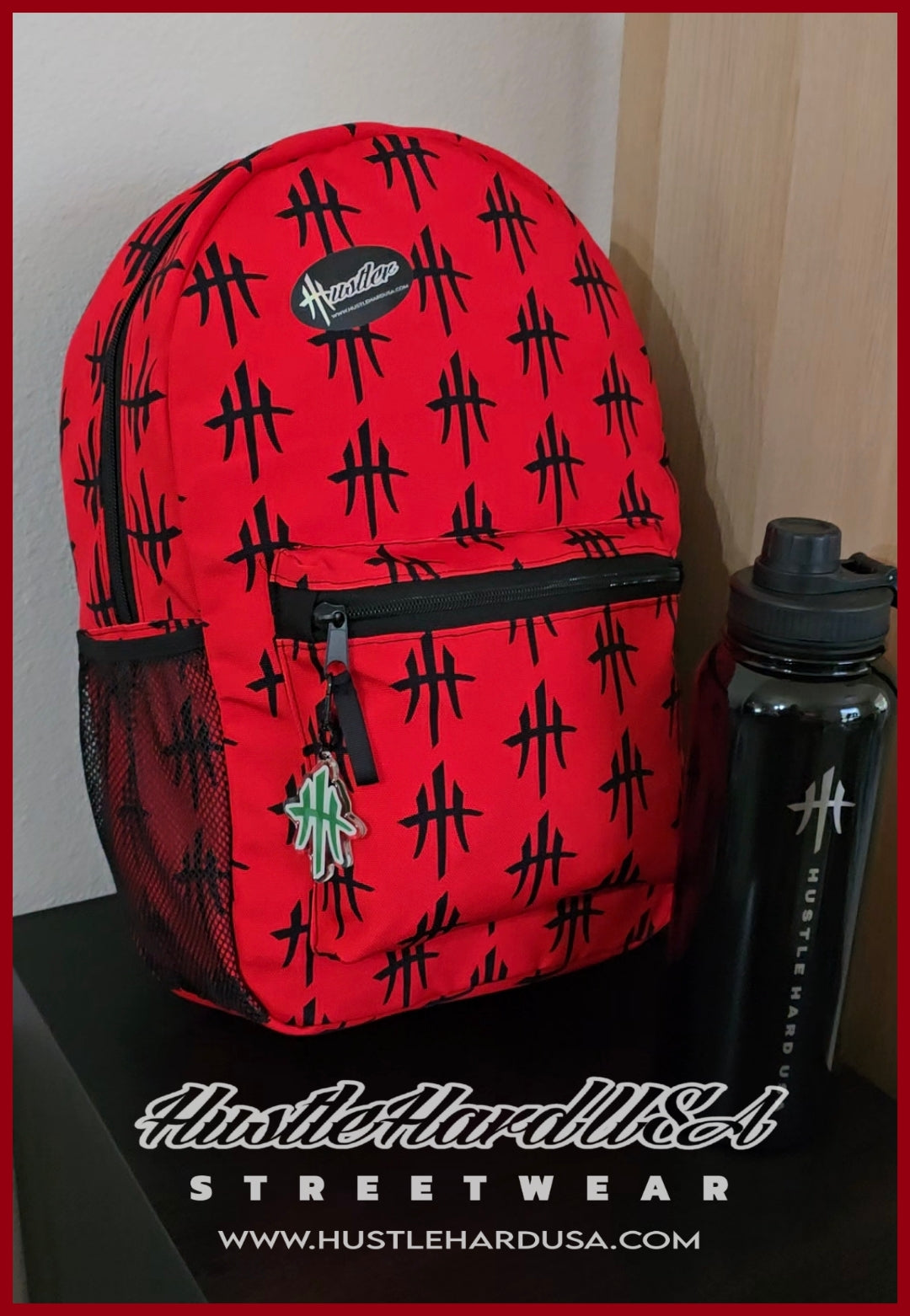 HustleHardUSA RED/BLACK HUSTLER Backpack