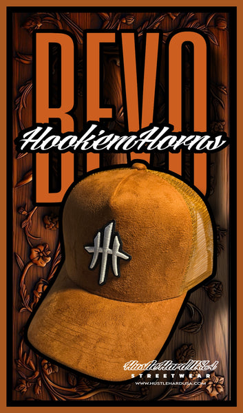 HustleHardUSA "BEVO" (BURNT ORANGE SUEDE) Trucker Lid