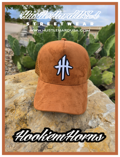 HustleHardUSA "BEVO" (BURNT ORANGE SUEDE) Trucker Lid