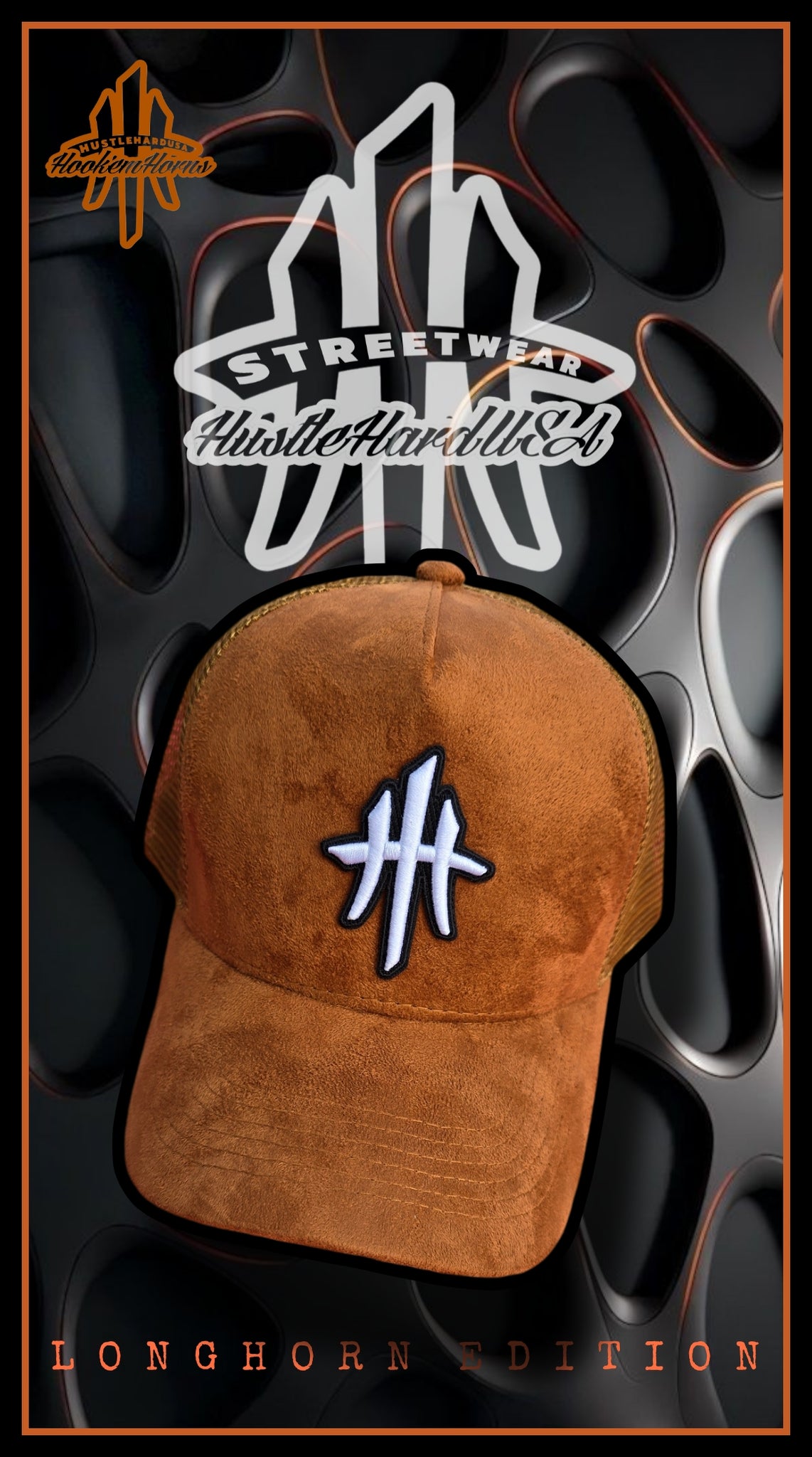 HustleHardUSA "BEVO" (BURNT ORANGE SUEDE) Trucker Lid