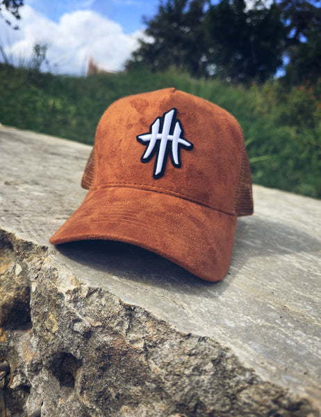 HustleHardUSA "BEVO" (BURNT ORANGE SUEDE) Trucker Lid