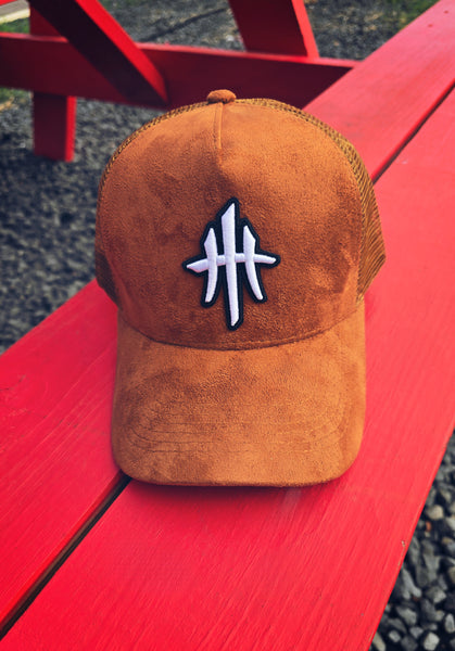 HustleHardUSA "BEVO" (BURNT ORANGE SUEDE) Trucker Lid