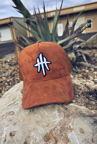 HustleHardUSA "BEVO" (BURNT ORANGE SUEDE) Trucker Lid