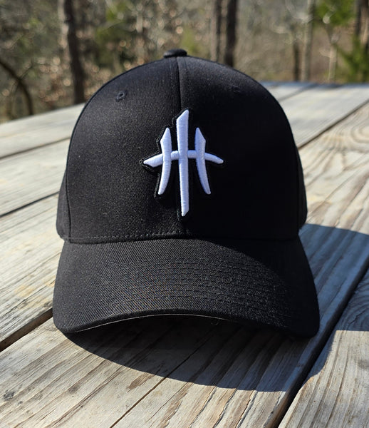 HustleHardUSA Black Classic FlexFit Lid (Curved Bill)