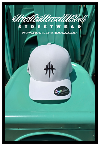 HustleHardUSA Embroidered Logo On a FlexFit Delta