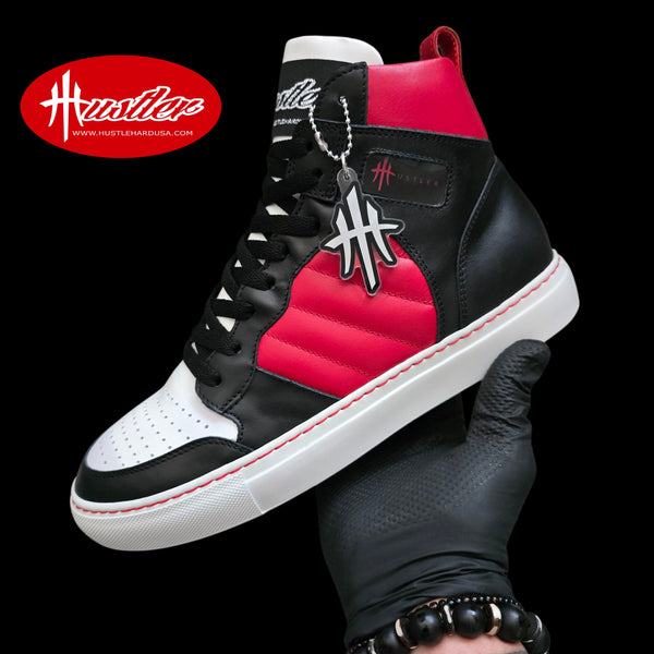 HustleHardUSA "HUSTLER No.6" All Leather Custom High Top Sneaker