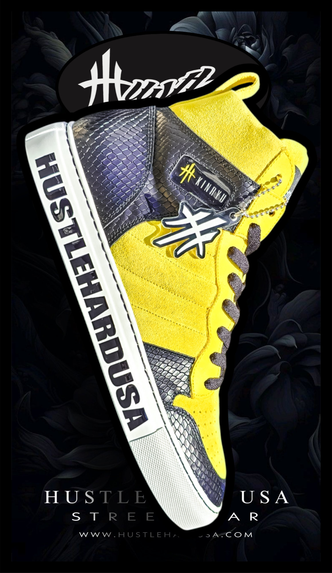 "HUSTLEHARDUSA" Custom Graphic Sole Tag