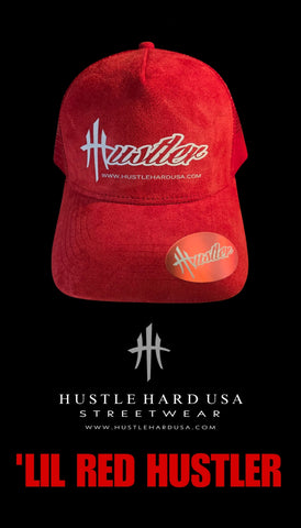 HustleHardUSA 'LIL RED HUSTLER Suede Cap