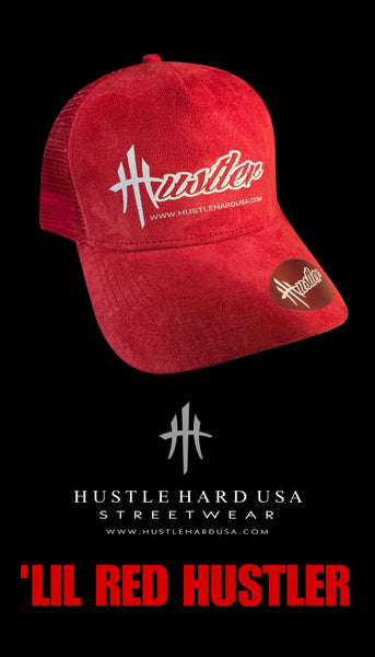 HustleHardUSA 'LIL RED HUSTLER Suede Cap
