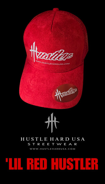 HustleHardUSA 'LIL RED HUSTLER Suede Cap