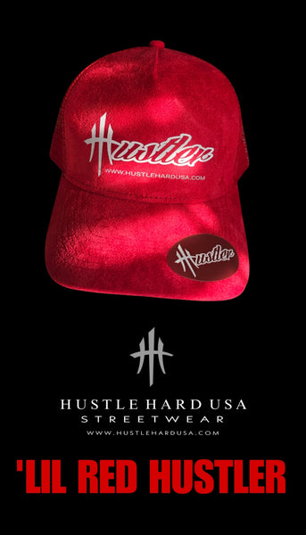 HustleHardUSA 'LIL RED HUSTLER Suede Cap