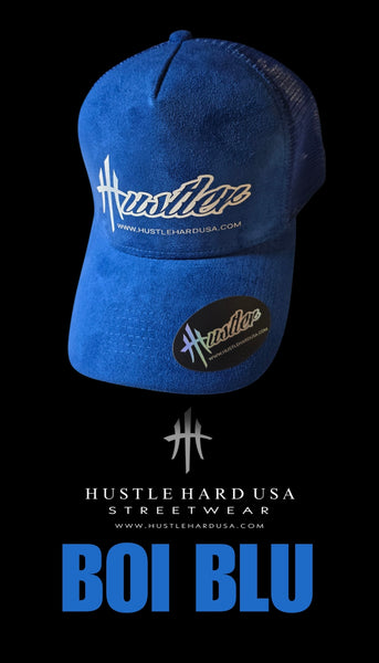 HustleHardUSA BOI BLU HUSTLER Suede Cap