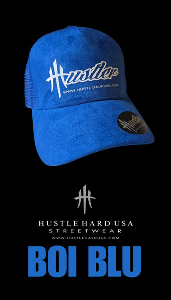 HustleHardUSA BOI BLU HUSTLER Suede Cap
