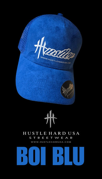 HustleHardUSA BOI BLU HUSTLER Suede Cap