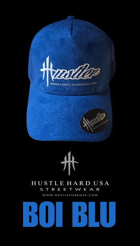 HustleHardUSA BOI BLU HUSTLER Suede Cap