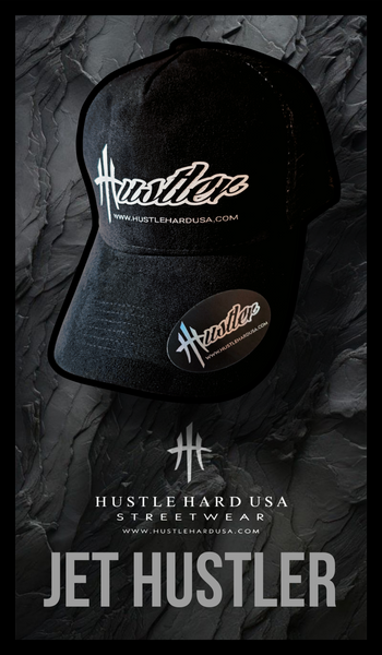 HustleHardUSA JET HUSTLER Black Suede Cap