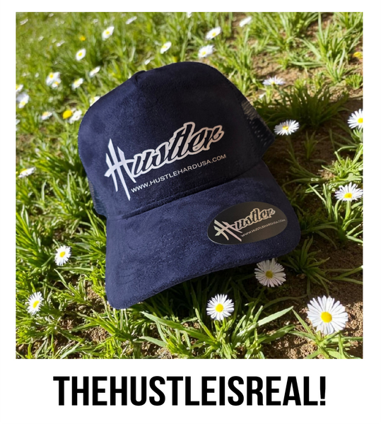 HustleHardUSA "MAR" Custom Blue Suede HUSTLER Cap