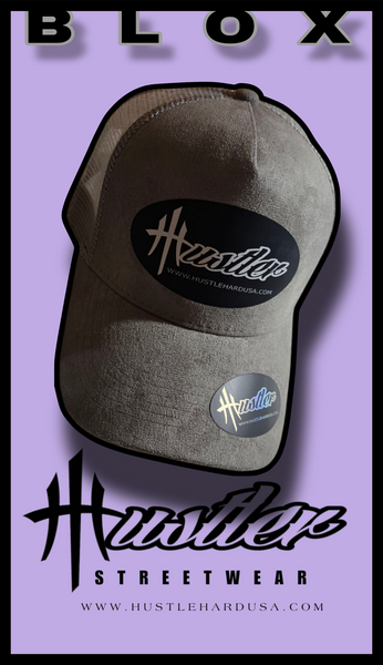 HustleHardUSA "BLOX" Custom Gray Suede Hustler Cap