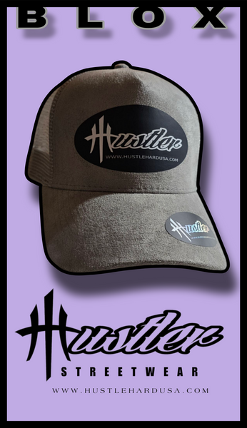 HustleHardUSA "BLOX" Custom Gray Suede Hustler Cap