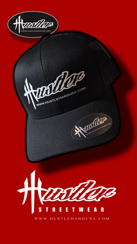HustleHardUSA Classic ALL BLACK HUSTLER Trucker