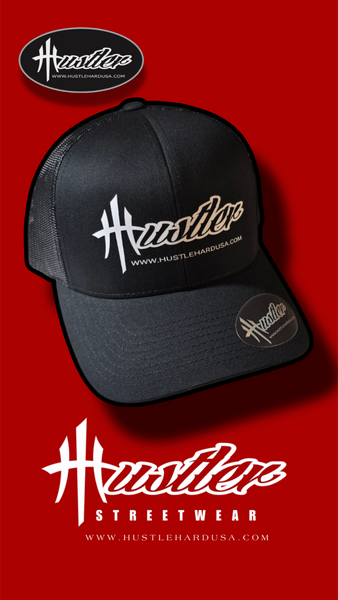 HustleHardUSA Classic ALL BLACK HUSTLER Trucker