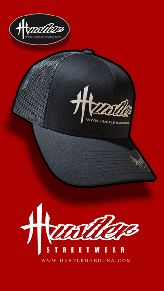 HustleHardUSA Classic ALL BLACK HUSTLER Trucker