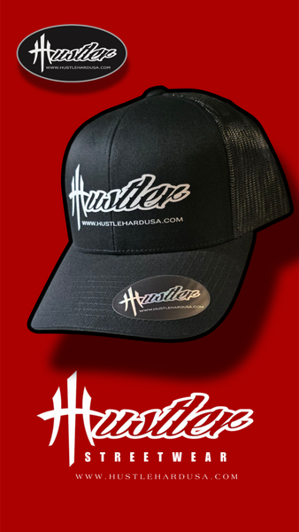 HustleHardUSA Classic ALL BLACK HUSTLER Trucker