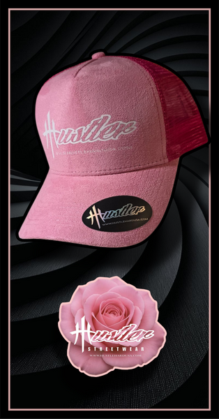 HustleHardUSA "LOTI" Custom Pink Suede HUSTLER Cap